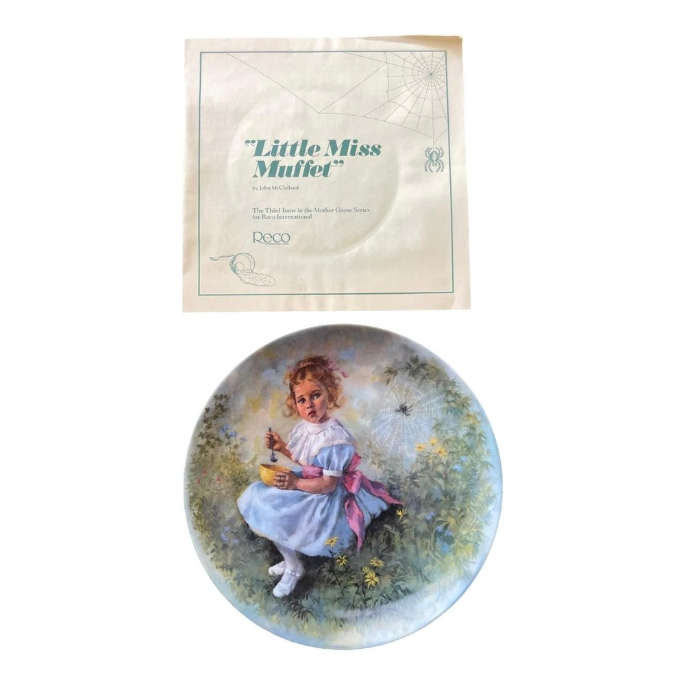 Reco International Little Miss Muffet Collector Plate John McClelland Mother